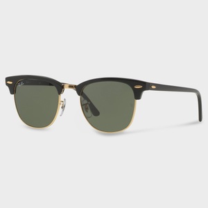 Ray-Ban, Ray-Ban Clubmaster RB3016 - W0365 Ebony 51-21, Ray-Ban RB 3016 CLUBMASTER Unisex-Sonnenbrille Vollrand Browline Acetat-Gestell, schwarz