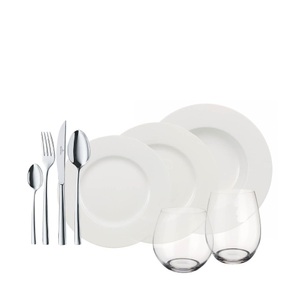 Villeroy Boch, Villeroy Boch - Tafelset VB-4Friends - weiss - Keramik, Villeroy & Boch Kombiservice »World 4 Friends 36-teilig, Weiss«, (Set, 36 tlg.)