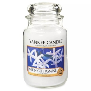 Yankee Candle, Yankee Candle Midnight Jasmine L (Large) - 623g, Yankee Candle - Duftkerze, Höhe 175 mm / Durchmesser 100 mm, Weiss