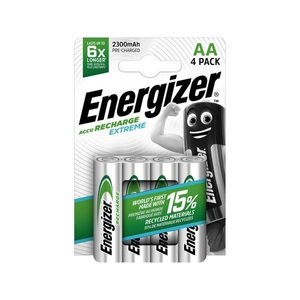 Energizer, Energizer NiMH-Akku Extreme AA 2300mAh (4Stk.) Akku Batterie, Energizer NiMH-Akku Extreme, Mignon 2300 mAh, vorgeladen 4er-Pack