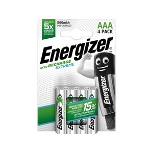 Energizer, Energizer NiMH-Akku Extreme AAA 800mAh (4Stk.) Akku Batterie, Energizer Akku Extreme Micro AAA 800 mAh