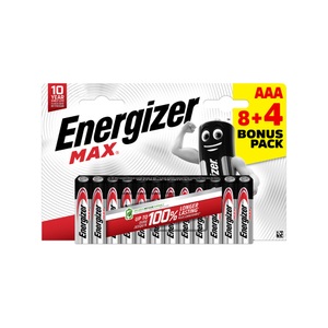 Energizer, Energizer Alkaline-Batterien, 8 + 4 Stück Aaa(Lr03), ENERGIZER Batterien AAA 12 -teilig