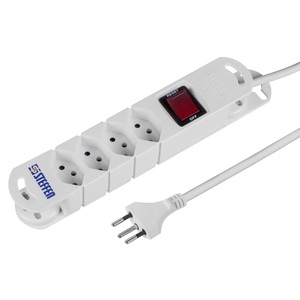 STEFFEN, Steffen Steckdosenleiste für 4 Stecker 3 Meter, Steffen Steckdosenleiste Variabel mit Resetschalter | 4× Sev-T13 | 2500 W