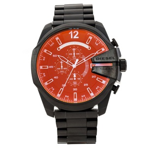 Diesel, Diesel Diesel Chief Series Uhren, Diesel DZ4318 Mega Chief Black Red Chronograph Steelband
