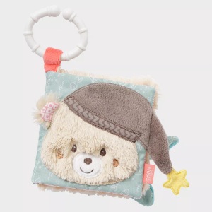 Fehn, Fehn Stoffbilderbuch 0M+, Fehn Greifspielzeug »Bruno, Stoffbuch«, mit Ring zur Befestigung an Kinderwagen, Babyschale oder Bett