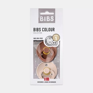 BIBS, Bibs Schnuller 18M, BIBS Colour Schnuller, Latex, Rund, 12-18 Monate, Woodchuck/Blush (2 Stk)
