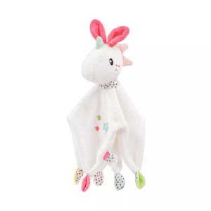 Fehn, fehn ® Aiko & Yuki Schmusetuch Einhorn - weiß, Fehn Schmusetuch »Aiko & Yuki, Einhorn«, mit Befestigungsring für Schnuller