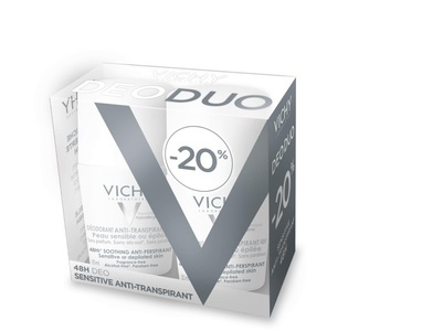 Vichy, Vichy - Deo Anti-Transpirant 48h empfindliche Haut Duo Roll-on (2 x 50ml), VICHY - Deodorant Anti-Transpirant Roll-On Für Empfindliche Haut, Duo, 2x50 ml