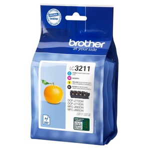 Brother, Brother Valuepack Cmbk Tintenpatrone, Brother Tintenpatrone, blau/gelb/rot/schwarz, Valuepack, LC-3213VAL, (400 Seiten)