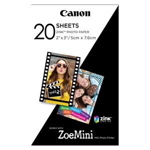 Canon, Canon Zink Papier 50x75mm 20 Blatt Fotopapier, Canon ZINK Papier, 50mm x 75mm, ZP-2030, (20 Blatt)