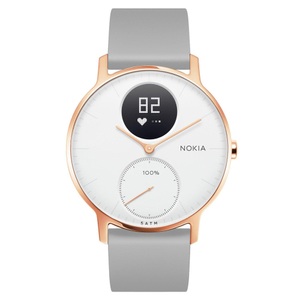 Nokia, Nokia Steel HR (36 mm) Rose Gold / Grey Silicone Wristband Special Edition, 