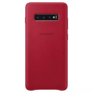 Samsung, Samsung Galaxy S10 Plus Echtleder Cover Hardcase Hülle Rot (EF-VG975LREGWW), Samsung - Leather (Galaxy S10+), Hardcase für Smartphones, Rot