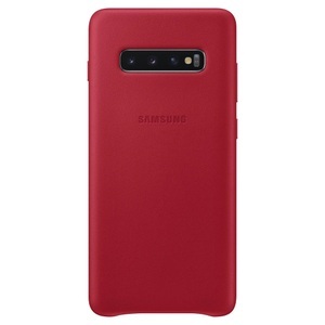 Samsung, Samsung Galaxy S10 Plus Echtleder Cover Hardcase Hülle Rot (EF-VG975LREGWW), Samsung - Leather (Galaxy S10+), Hardcase für Smartphones, Rot