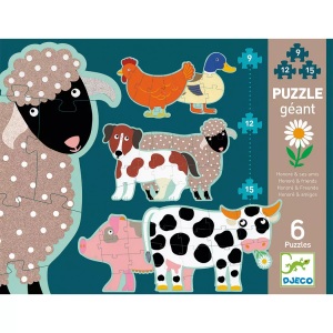 DJECO, Djeco Riesenpuzzle Honoré und Freunde 9/12/15 Teile, Djeco - Riesenpuzzle Honoré und Freunde 9/12/15 Teile Multicolor