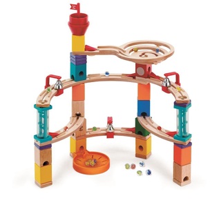 Hape, Hape Murmelbahn QUADRILLA AUS DER BURG ENTKOMMEN 102-teilig aus Holz, Hape Kugelbahn »Quadrilla«, (102 tlg.)