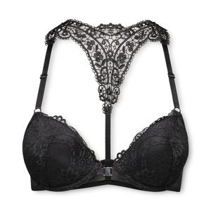 Lascana, LASCANA Push-up-BH, LASCANA Push-up-BH »Melissa«, mit Vorderverschluss & Spitzenrücken aus Stickerei, Dessous