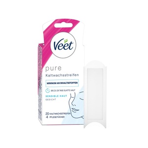 Reckitt Benckiser Deutschland GmbH, Reckitt Benckiser Deutschland GmbH Veet® EasyGrip Kaltwachsstreifen Gesicht, Veet Kaltwachsstreifen Gesicht sensible Haut 20 Stück