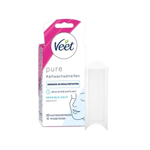 Reckitt Benckiser Deutschland GmbH, Reckitt Benckiser Deutschland GmbH Veet® EasyGrip Kaltwachsstreifen Gesicht, Veet Kaltwachsstreifen Gesicht für sensible Haut (10x2 Stk)