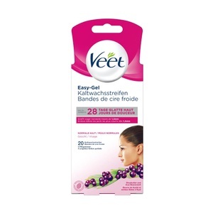 Veet, Easy-Gelwax (normale Haut), Veet Kaltwachsstreifen Gesicht 10x 2 Stück