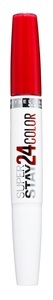 Gemey Maybelline, Maybelline Nr. 553 - Steady Red Superstay 24 Color Lippenstift 5g, Maybelline Superstay 24 Lippenstift + Balsam