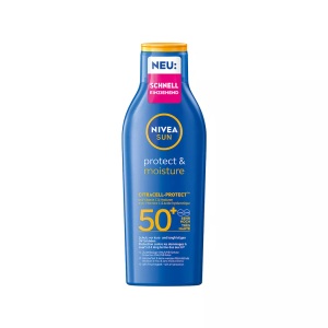 Nivea, Nivea Sun Protect & Moisture Pflegende Sonnenmilch LSF 50+ 200ml, Nivea Sun P&M Sonnenmilch LSF50+