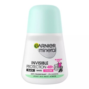 Garnier, Garnier Invisible Black & White & Colors Deo Roll-On 50ml, GARNIER Mineral Deo Women Roll on Invisible BWC (50ml)