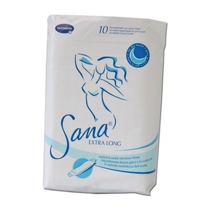 Sana, Sana Damenbinden aus Reiner Watte Extra Saugfähig 10Stk. 10 Stück, Sana Extra Long Binden selbsthaftend (10 Stk)