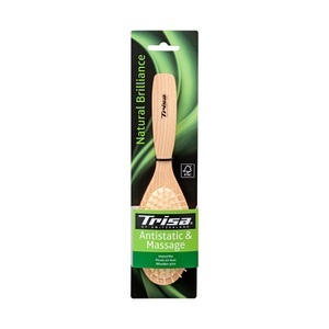 TRISA, Trisa De Luxe Gummibürste, Holzstifte ONE Size, Trisa Natural Brilliance Gummibürste Holzstifte (1 Stk)