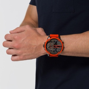 Die Zeit Läuft, Chronograph Diesel Chief Series - Leder - braun - 59 x 51 mm, 