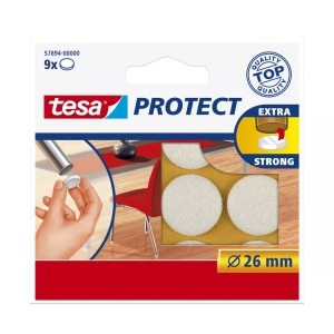 Tesa, tesa Filzgleiter Weiß (Ø) 26 mm 9 St., TESA Filzgleiter Protect 26mm 578940000 weiss, rund 9 Stück