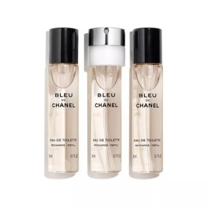 Chanel, Chanel Bleu Eau De Toilette (3x Refills) 3x20ml, CHANEL Bleu de Chanel Eau de Toilette Twist and Spray Refill 3 x 20 ml