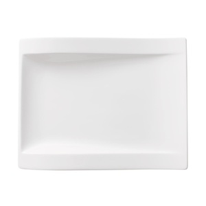 Villeroy Boch, Villeroy & Boch-New Wave Rechteckige Salatteller 26x20cm, Villeroy & Boch Frühstücksteller 20/26 cm , 10-2525-2646 , weiss , Keramik , Uni , 20 cm , 0034073746