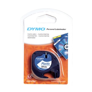 Dymo, Dymo Letra Tag Beschriftungsband weiss, Dymo Schriftband, LetraTag, weiss, Plastik, 12mm, 4m, S0721660