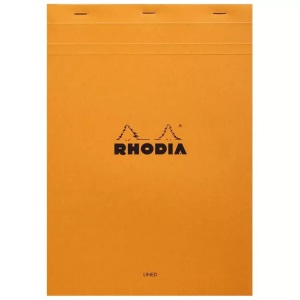 undefined, RHODIA RHODIA, Rhodia Block No.18, 80 Blatt, DIN A4, 80 g/m², Kartoneinband, geheftet, Velinpapier, PEFC®-zertifiziert, liniert, mit Rand, orange