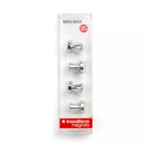 Trendform, Trendform Haftmagnet MINI-MAX Silber, Trendform Superstrong Magnets MINI-MAX, silber, MM2021, (4er Set)
