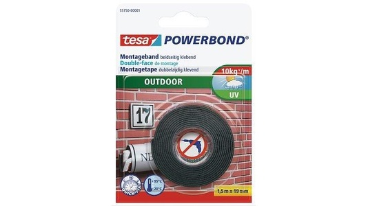 Tesa, tesa 55750 55750 Montageband tesa® POWERBOND Schwarz (L x B) 1.5 m x 19 mm 1 Rolle(n), Tesa Powerbond Outdoor, 19mm x 1.5m, Montageband, doppelseitig, 55750-00001