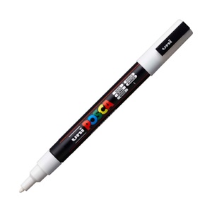 UNI, Uni Marker POSCA Weiss, Farbe: Weiss, uni-ball Posca Marker, 0,9-1,3mm, weiss, Rundspitze, PC3M weiss