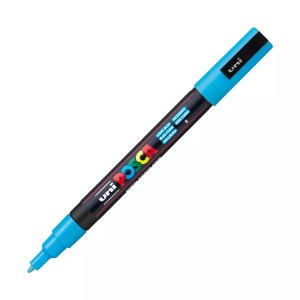 UNI, Uni Marker POSCA Hellblau, Farbe, uni-ball Posca Marker, 0,9-1,3mm, hellblau, Rundspitze, PC3M hellbla