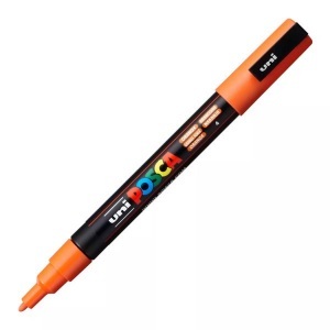 UNI, Uni Marker POSCA 0.9-1.3 mm Orange, Farbe, uni-ball Posca Marker, 0,9-1,3mm, orange, Rundspitze, PC3M orange