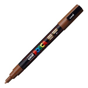 UNI, Uni Marker POSCA Braun, Farbe: Braun, uni-ball Posca Marker, 0,9-1,3mm, braun, Rundspitze, PC3M braun