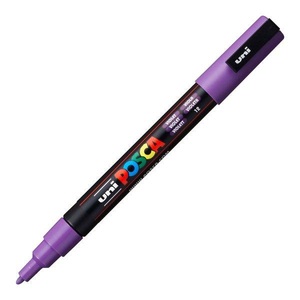 UNI, Uni Marker POSCA 0.9-1.3 mm Violett, Farbe, uni-ball Posca Marker, 0,9-1,3mm, violett, Rundspitze, PC3M violett