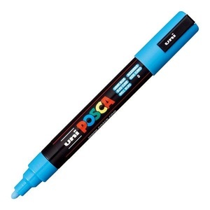 UNI, Uni Marker POSCA 1.8-2.5 mm, uni-ball Posca Marker, 1,8-2,5mm, hellblau, Rundspitze, PC5M hellbla