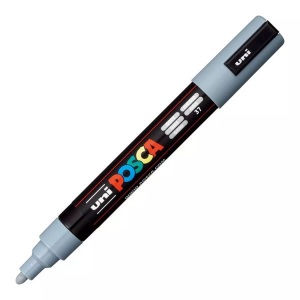 UNI, Uni Marker POSCA 1.8-2.5 mm Grau, Farbe, uni-ball Posca Marker, 1,8-2,5mm, grau, Rundspitze, PC5M grau