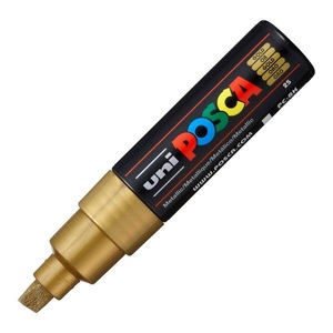 Pebeo, Pebeo Posca Metallic 8mm, uni-ball Posca Marker, 8mm, MET gold, Keilspitze, PC8K.MET gol