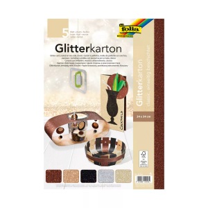 folia, Folia Glitterkarton Classic 5 Blatt, Farbe, FOLIA Glitterkarton 300g 85149 CLASSIC