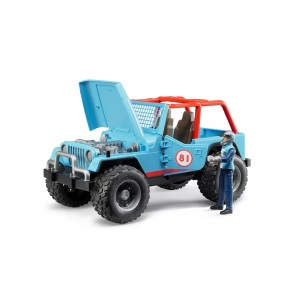 Bruder, Bruder Jeep Cross Country Racer blau mit Rennfahrer, Jeep Cross Country Racer mit Rennfahrer, Modellfahrzeug
