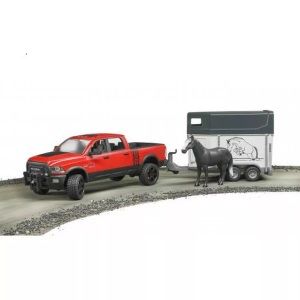 Bruder, BRUDER RAM 2500 Power Wagon, RAM 2500 Power Wagon mit Pferdeanhänger, Modellfahrzeug