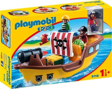 PLAYMOBIL, Piratenschiff, PLAYMOBIL® 1.2.3 9118 Piratenschiff mehrfarbig