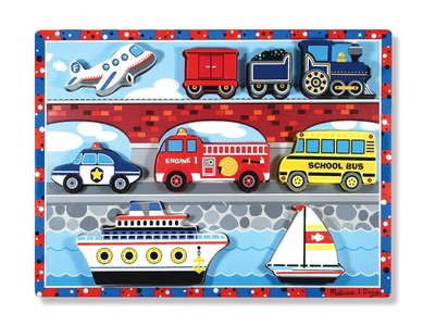 Melissa & Doug, Melissa & Doug Holzklotz-Puzzle - Fahrzeuge, 
