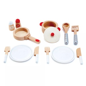 Hape, Hape Koch- & Servierset, Koch- & Servierset 13-teilig aus Holz
